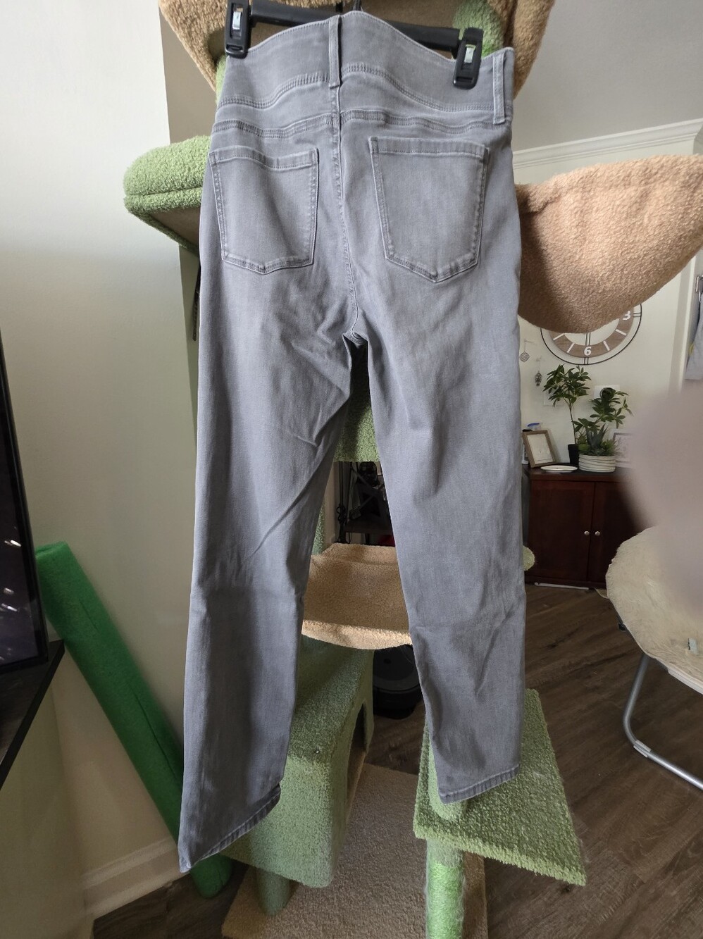 Nine West Womens Slim Straight Gray Jeans